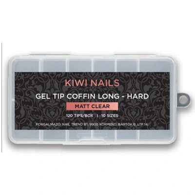 KIWI NAILS GEL TIP COFFIN LONG-HARD
