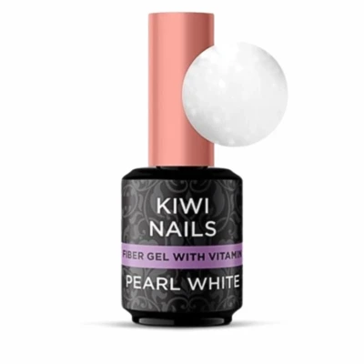 KIWI NAILS FIBER GEL WITH VITAMIN PEARL WHITE
