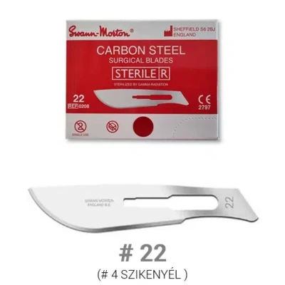 Swann Morton - steril szénacél szikepenge #22