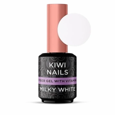 KIWI NAILS FIBER GEL WITH VITAMIN MILKY WHITE