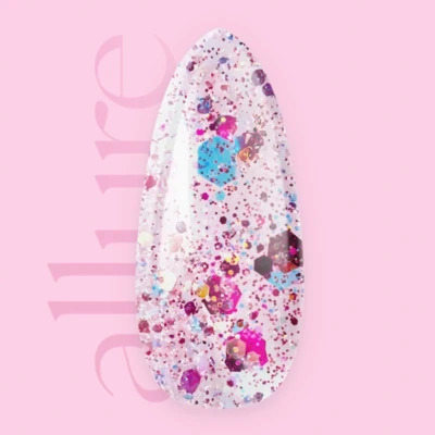 allure G071 prémium rubin-pink-arany csillámos effekt gél lakk