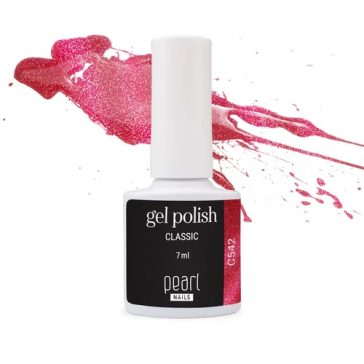 Pearl Nails Classic  C542 gél lakk - piros Cat Eye