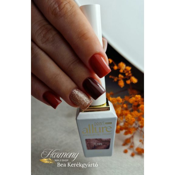 allure C195 prémium bronz csillámos effekt gél lakk