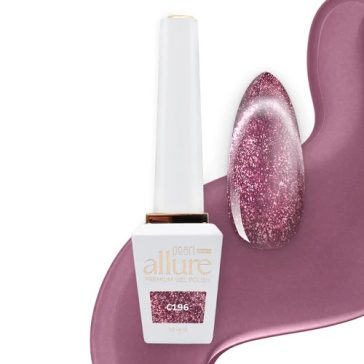 allure C196 prémium rózsaszín csillámos effekt gél lakk