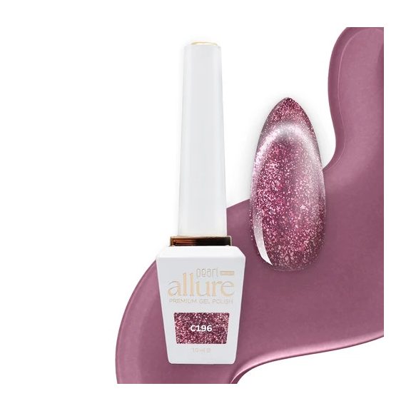 allure C196 prémium rózsaszín csillámos effekt gél lakk
