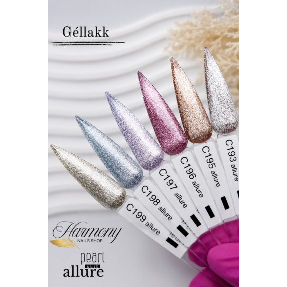 allure C196 prémium rózsaszín csillámos effekt gél lakk