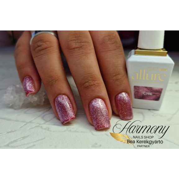 allure C196 prémium rózsaszín csillámos effekt gél lakk