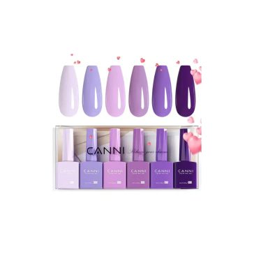   CANNI HEMA FREE UV/LED gél lakk szett 6x9ml - 2308 - Purple Haze Harmony
