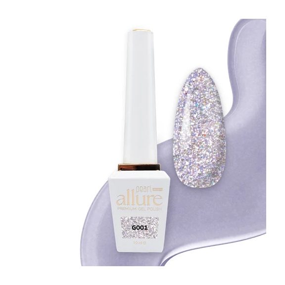 allure G001 prémium ezüst csillámos effekt gél lakk