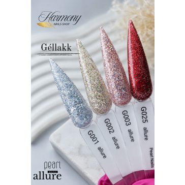 allure G001 prémium ezüst csillámos effekt gél lakk