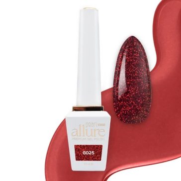allure G025 prémium piros csillámos effekt gél lakk