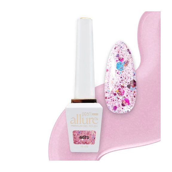 allure G071 prémium rubin-pink-arany csillámos effekt gél lakk