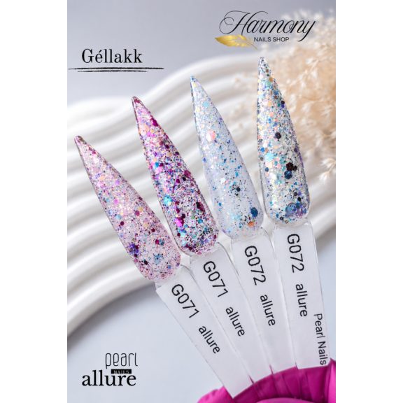 allure G072 prémium arany-kékes csillámos effekt gél lakk