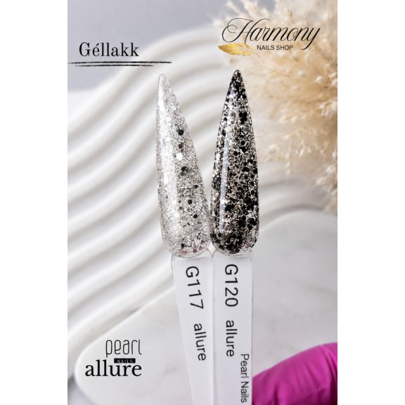 allure G117 prémium arany csillámos effekt gél lakk